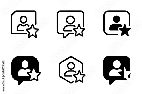 Customer Feedback Icons. The role of customer feedback in shaping marketing strategies. Icon set. Set Logo of megaphone. harmonious logo variations of the same