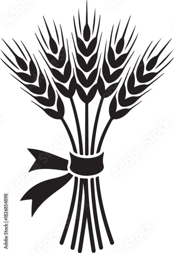 Simple wheat bundle silhouette icon