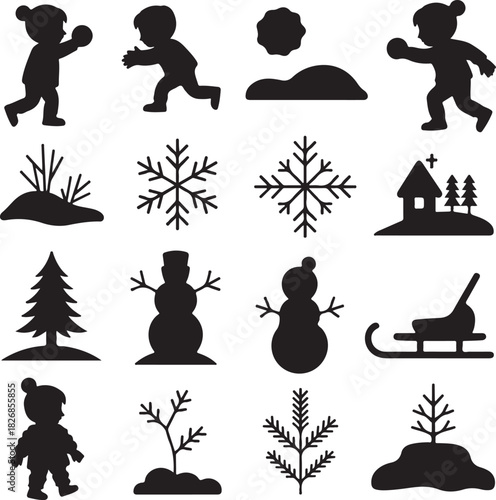 set of christmas icons