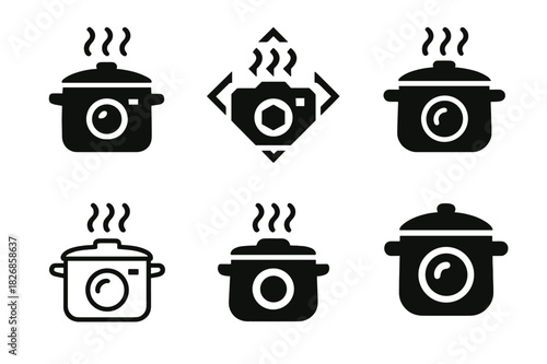 Traditional Cuisine Icons. Food culture and traditional cuisine photography. Icon set. Set Logo of food culture and traditional cuisine photography: