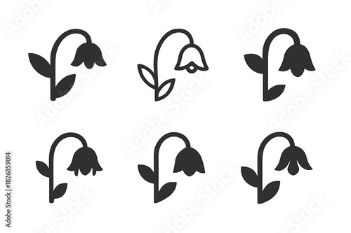 Emotional Exhaustion Icons. Emotional exhaustion. Icon set. Set Logo of emotional exhaustion: wilted flower. harmonious logo variations of the same emblematic