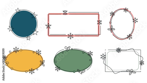 Collection of decorative graphic frames and borders for design projects