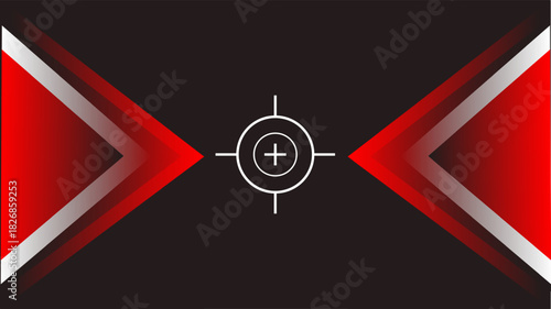 Symmetrical Abstract Target Design With Red Arrows
