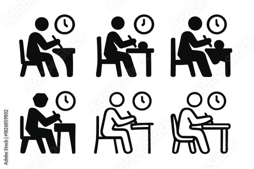Hobby Lifestyle Icons. setting aside time for hobbies like painting or knitting. Icon set. Set Logo of setting aside time for hobbies like painting