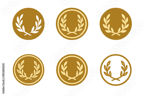 Ancient Trade Logo Variations. History of Trade and Commerce in Ancient Civilizations. Icon set. Set Logo of History of Trade and Commerce in Ancient