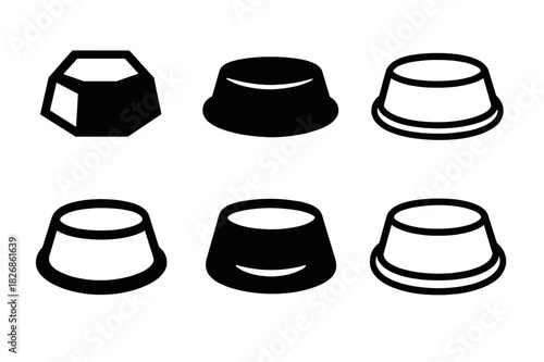 Breeder Logos Collection. Breeder. Icon set. Set Logo of Breeder: Feeding Bowl. harmonious logo variations of the same emblematic concept, each with different