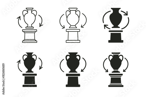 Cultural Artifact Logos. The Exchange of Cultural Artifacts and Historical Items. Icon set. Set Logo of The Exchange of Cultural Artifacts and Historical