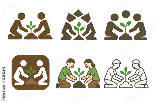 Youth Social Icons. Young people participating in social activities and friendships. Icon set. Set Logo of Young people participating in social activities and