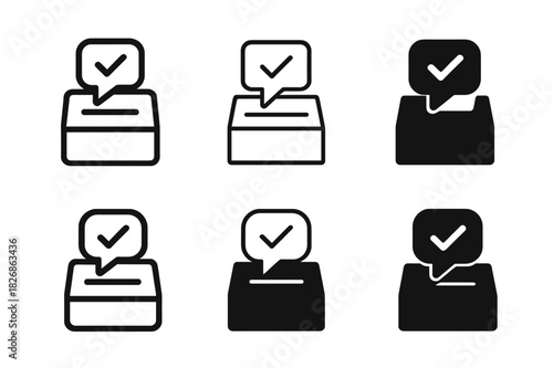 Feedback Logo Variations. The role of customer feedback in shaping marketing strategies. Icon set. Set Logo of suggestion box. harmonious logo variations of