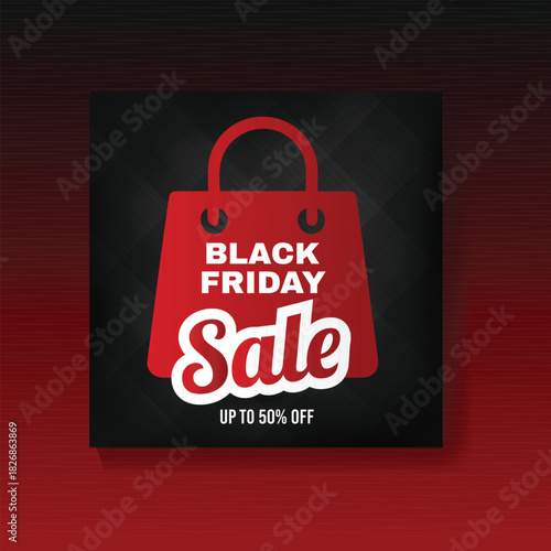 black friday social media post and discount sale banner design template