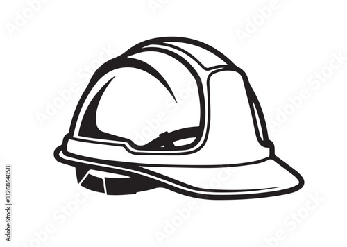 Hard hat icon, Hard hat silhouette vector