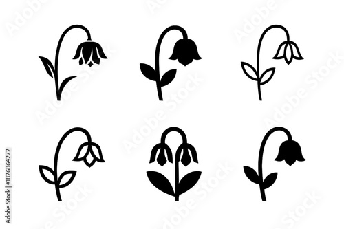 Melancholy Icon Set. Melancholy. Icon set. Set Logo of Melancholy: wilted flower. harmonious logo variations of the same emblematic concept, each