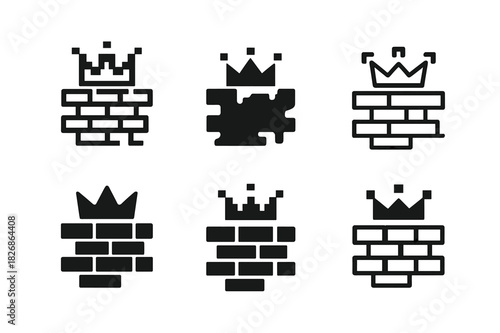 Digital Graffiti Icons. Virtual graffiti and street art in digital worlds. Icon set. Set Logo of digital expression: street mural with pixel art. harmonious