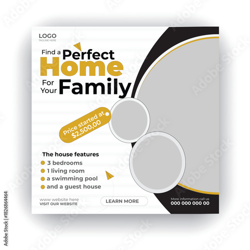 Modern furniture social media and Instagram post template design