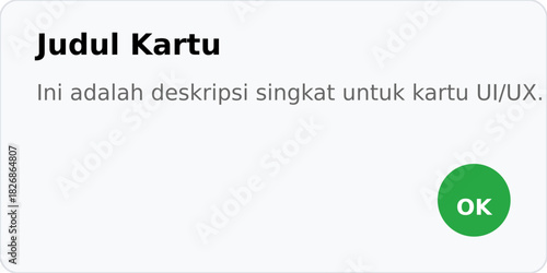 A simple card with a title, description, and button. Perfect for a product gallery or item list in an app.