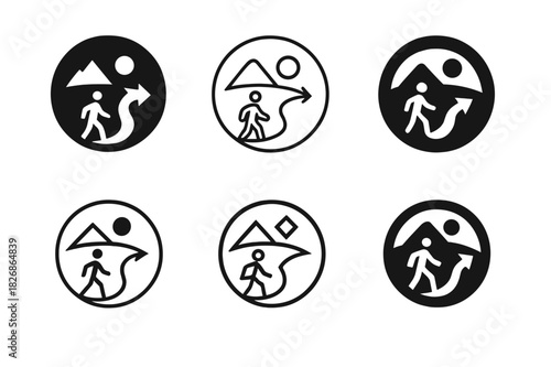 Storytelling Logos Collection. storytelling practices. Icon set. Set Logo of storytelling practices: hero?s journey circular map. harmonious logo variations of