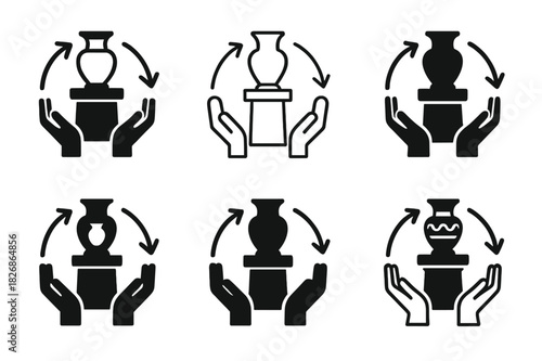 Cultural Artifact Logos. The Exchange of Cultural Artifacts and Historical Items. Icon set. Set Logo of The Exchange of Cultural Artifacts and Historical