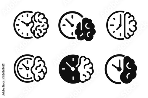 Decision-Making Icons. Improving decision-making in high-pressure situations. Icon set. Set Logo of improving decision-making in high-pressure situations: