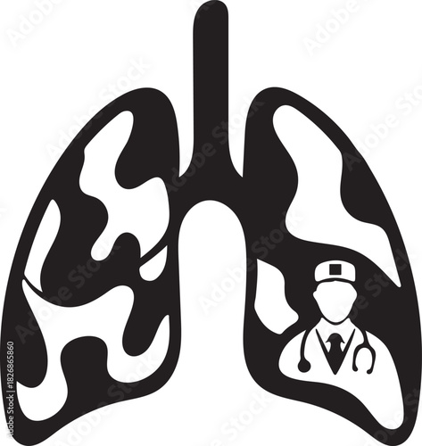 Pulmonary health doctor symbol illustration