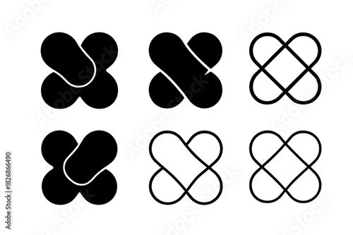 Serendipity Logo Variations. The science of serendipity. Icon set. Set Logo of serendipity: unexpected intersection. harmonious logo variations of the same