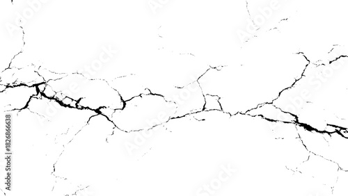 Distressed concrete crack texture overlay, grunge surface damage pattern Vector, illustration