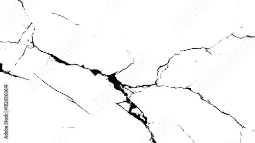 Abstract grunge cracked texture on white surface; distressed background overlay Vector, illustration