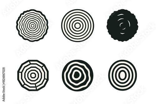 Nature-Inspired Icon Set. Graphic design trends nature inspired design example. Icon set. Set Logo of Graphic design trends nature inspired design example: