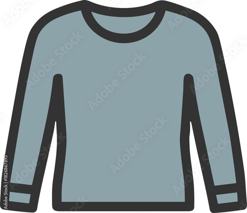 Light blue long sleeve shirt flat icon