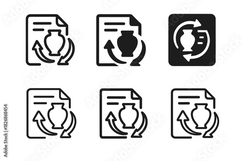 Cultural Artifact Exchange Logos. The Exchange of Cultural Artifacts and Historical Items. Icon set. Set Logo of The Exchange of Cultural Artifacts and