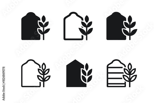 Economic Growth Icons. Developing countries? economic growth. Icon set. Set Logo of Developing countries? economic growth: grain silo. harmonious