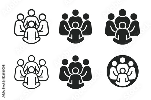 Student Support Logos. Mental health support for students and young adults. Icon set. Set Logo of Mental health support for students and young adults: peer