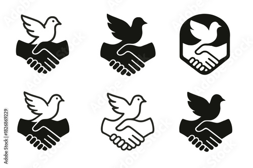 Emblematic Unity Icons. Community leaders and activists working toward social change. Icon set. Set Logo of Community leaders and activists working toward