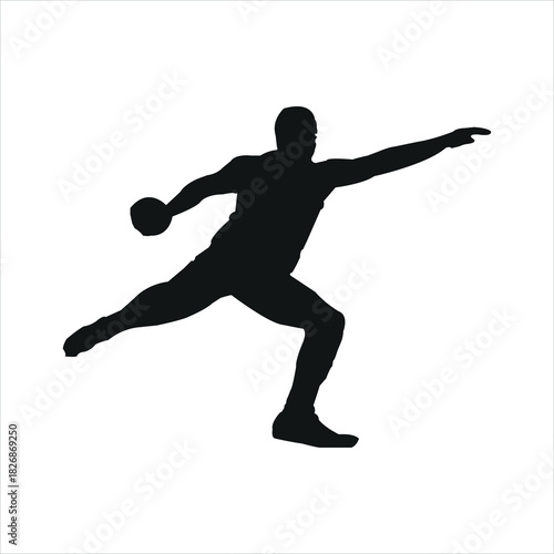 vector silhouette of discus thrower