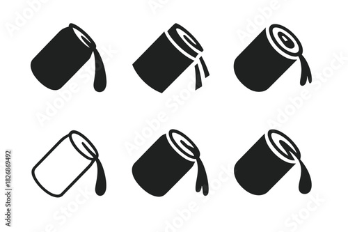 Soda Can Logos. soda can open. Icon set. Set Logo of soda can open: carbonated burst. harmonious logo variations of the same emblematic concept, each with