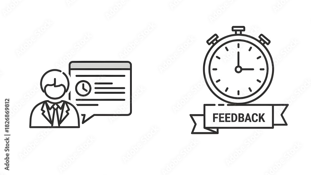 Fototapeta premium Comentarios, reseñas, testimonios, iconos de líneas finas de clientes. Trazo editable. Para diseño de marketing de sitios web, logotipo, aplicación, plantilla, interfaz de usuario, etc. Ilustración