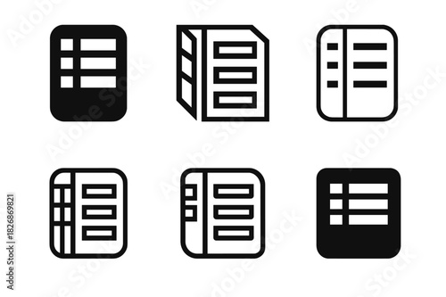 Apartment Logo Variations. Apartment. Icon set. Set Logo of apartment: intercom/buzzer panel with speaker. harmonious logo variations of the same emblematic