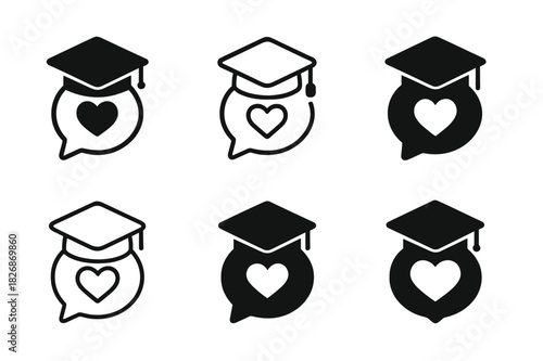 Mental Health Support Icons. Mental health support for students and young adults. Icon set. Set Logo of Mental health support for students and young adults: