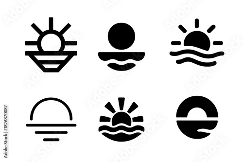 Nature-Inspired Logo Variations. Graphic design trends nature inspired design example. Icon set. Set Logo of Graphic design trends nature inspired design