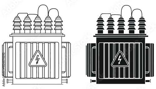Electrical transformer vector illustration and power equipment