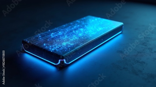 Glowing blue digital device technology