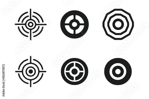 Bone Icon Variations. The role of bones. Icon set. Set Logo of The role of bones: osteon. harmonious logo variations of the same emblematic concept, each with