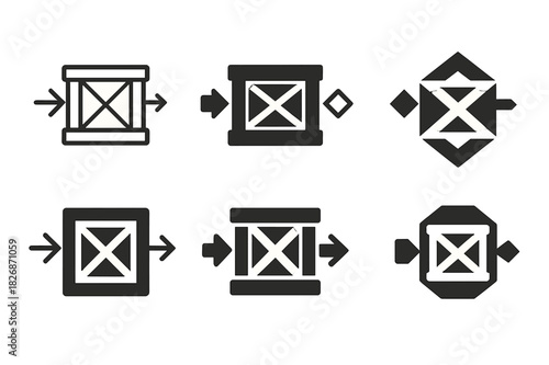 Cultural Artifacts Logo Set. The Exchange of Cultural Artifacts and Historical Items. Icon set. Set Logo of The Exchange of Cultural Artifacts and Historical