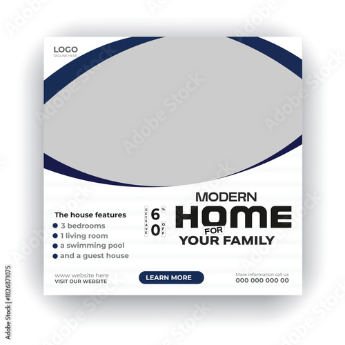 Modern furniture social media and Instagram post template design