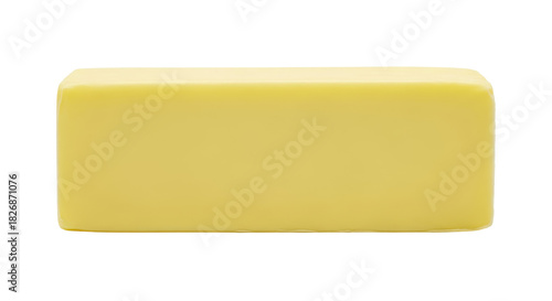Block of butter isolated PNG on transparent background, dairy product for cooking and baking, ingredient for food preparation