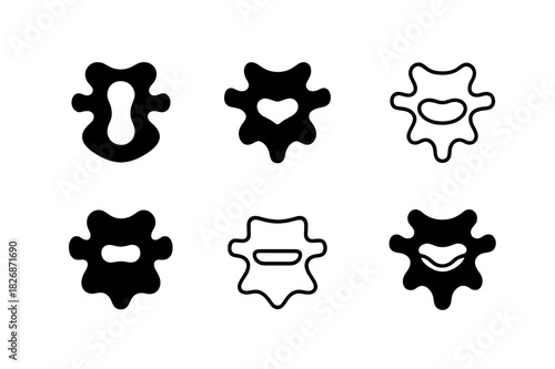 Bone Logo Variations. The role of bones. Icon set. Set Logo of The role of bones: vertebra. harmonious logo variations of the same emblematic concept, each