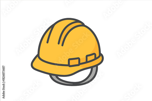 Yellow hard hat safety helmet personal protective equipment for construction industry workers