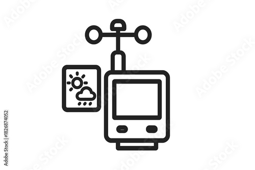 Portable digital anemometer measuring wind speed and atmospheric conditions