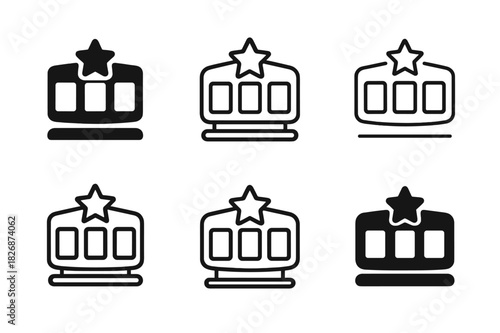 Recommendation Engine Icons. Recommendation Engines. Icon set. Set Logo of Recommendation Engines: recommendation carousel. harmonious logo variations of the