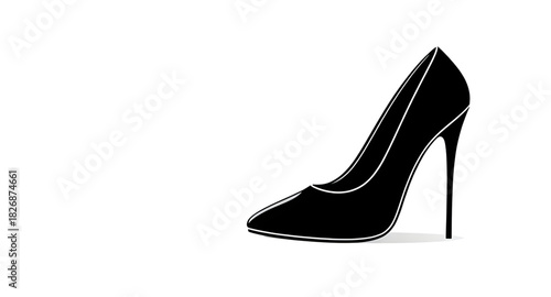 heels, silhouette, pumps, stilettos, fashion, footwear, elegant, stylish, chic, feminine, curve, pointed, tall, slim, outline, vector, icon, graphic, black, shadow, contour, shape, form, minimal, mode