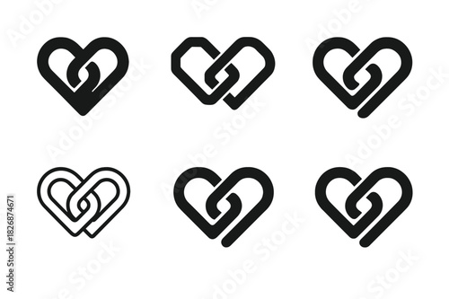 Trust and Loyalty Icons. Trust and loyalty in friendships. Icon set. Set Logo of trust and loyalty: two figures embracing. harmonious logo variations of the